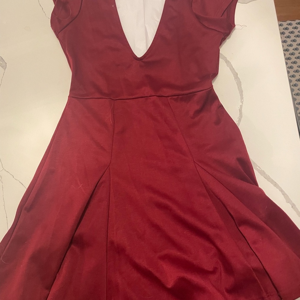 Silence + Noise Deep Red Mini Dress